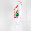 Camilla White Pink Green Floral Plunge Neck Swimsuit