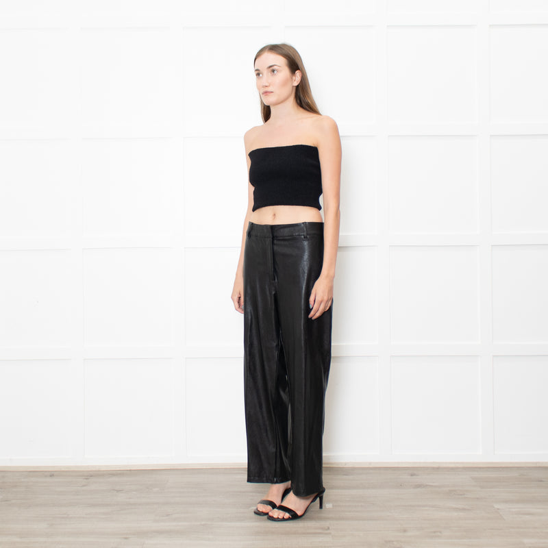 Commando Black Faux Leather Straight Trousers