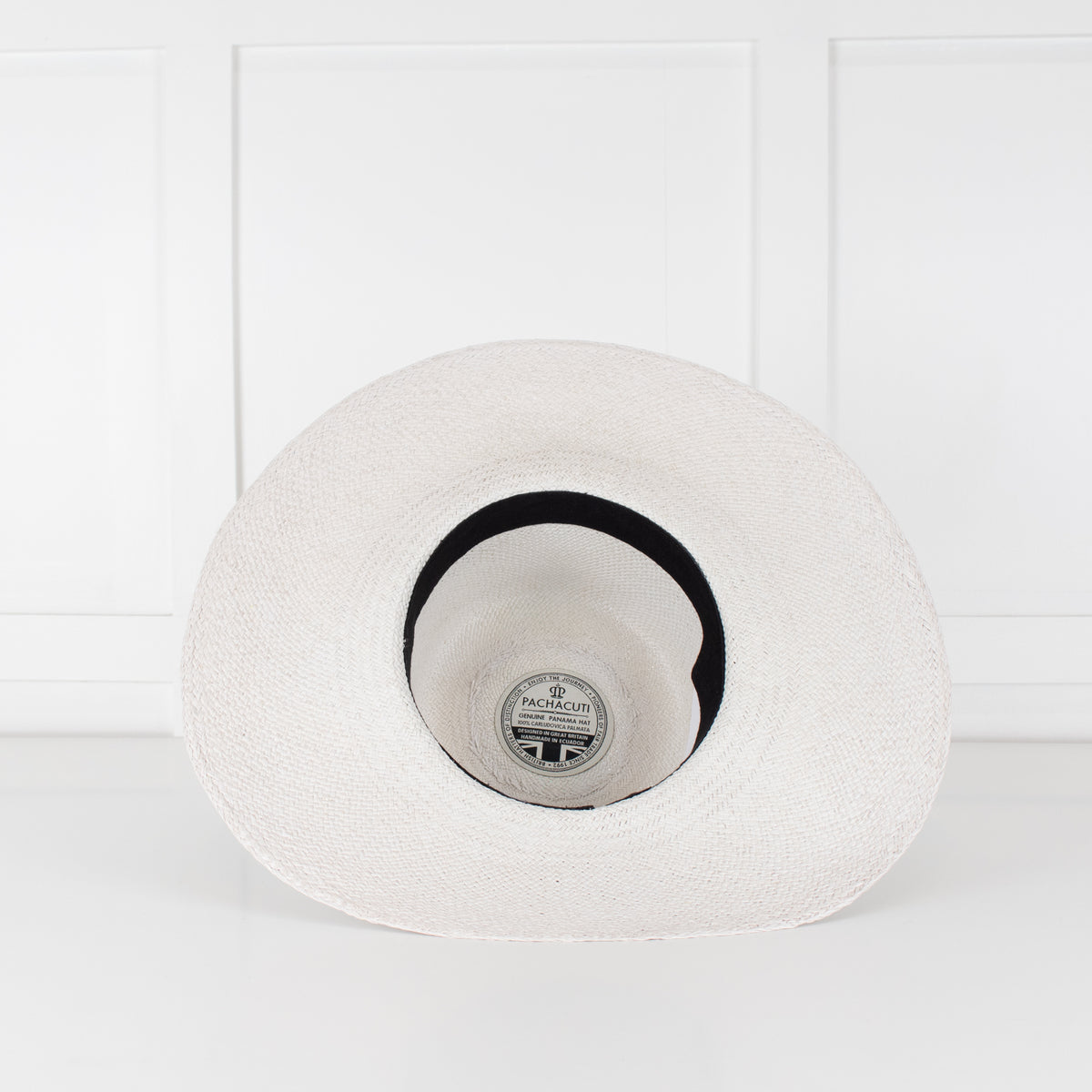 Pachacuti White Wide Brim Panama With Blue Silver Band