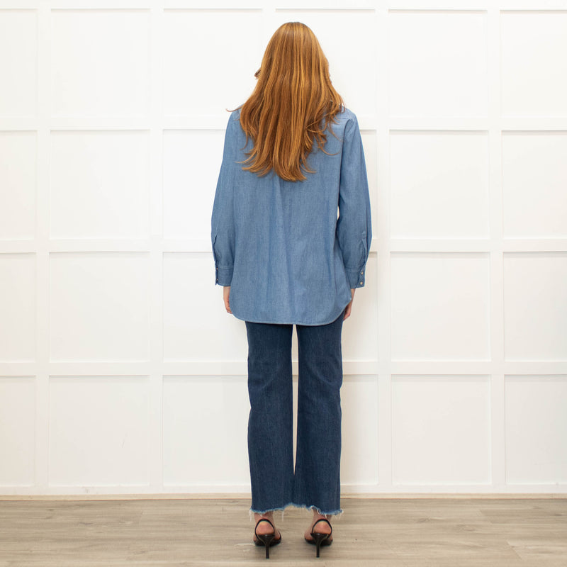 Loro Piana Blue Cotton Chambray Shirt