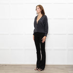 Brunello Cucinelli Grey Cashmere Cropped Cardigan With Sequin Argyle
