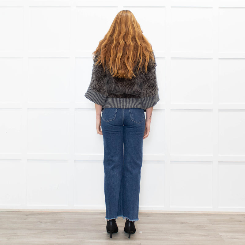Hockley Grey Rabbit Fur + Knitted Jacket