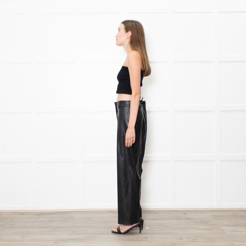 Commando Black Faux Leather Straight Trousers