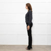 Brunello Cucinelli Grey Cashmere Cropped Cardigan With Sequin Argyle