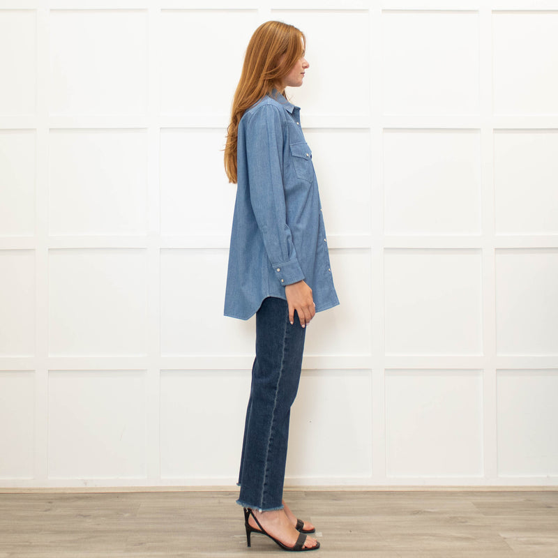 Loro Piana Blue Cotton Chambray Shirt