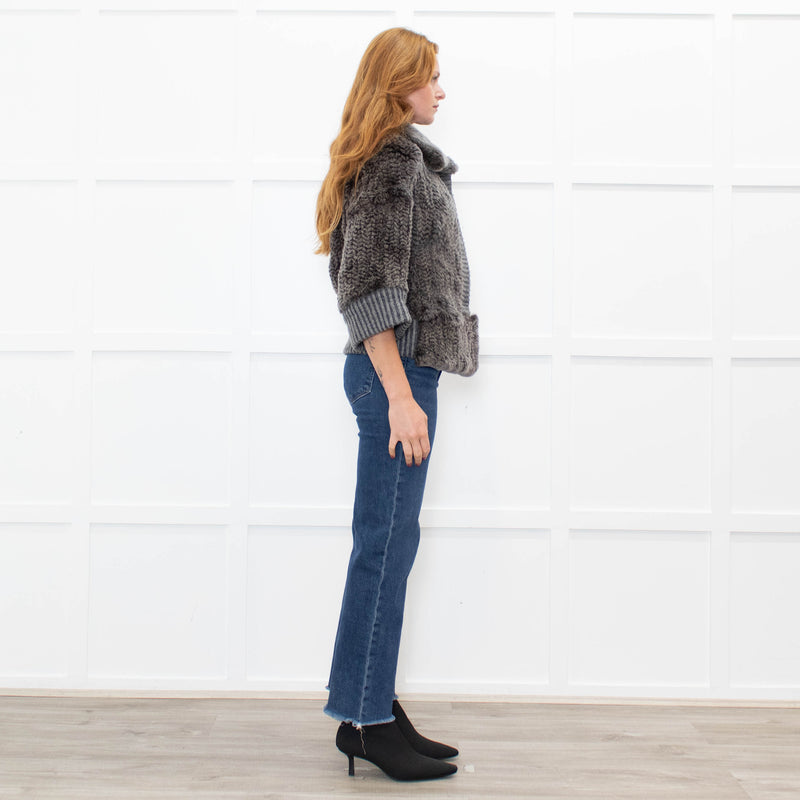 Hockley Grey Rabbit Fur + Knitted Jacket
