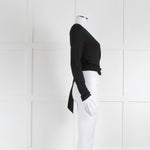 Me + Em Black Jersey Ballerina Top