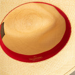Valentino Garavani Roman Stud Straw Fedora