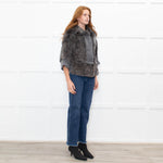 Hockley Grey Rabbit Fur + Knitted Jacket