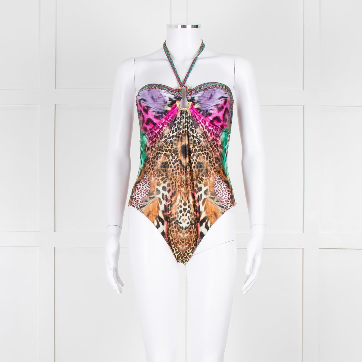 Camilla Multi Colour Animal Print Embellished Swimsuit