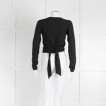Me + Em Black Jersey Ballerina Top