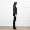 Brunello Cucinelli Grey Cashmere Cropped Cardigan With Sequin Argyle