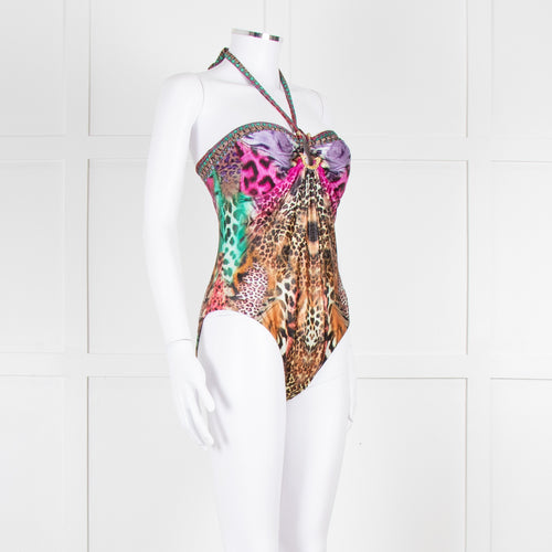 Camilla Multi Colour Animal Print Embellished Swimsuit