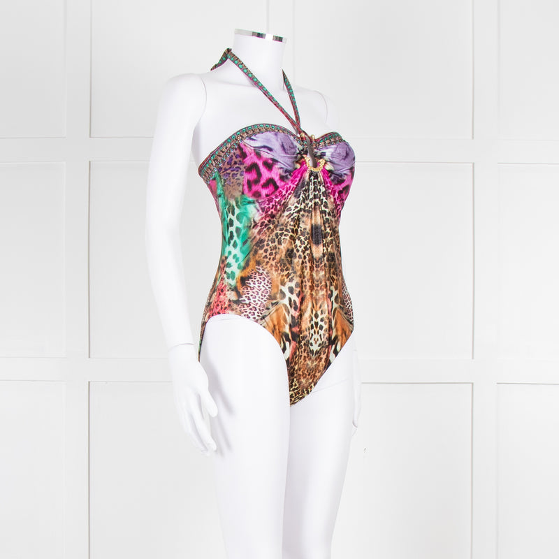 Camilla Multi Colour Animal Print Embellished Swimsuit