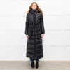 Mackage Black Quilted Belted Long Coat