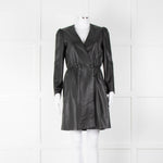 Emporio Armani Black Leather Long Sleeve Dress