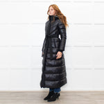 Mackage Black Quilted Belted Long Coat