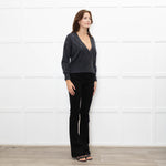 Brunello Cucinelli Grey Cashmere Cropped Cardigan With Sequin Argyle