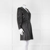 Emporio Armani Black Leather Long Sleeve Dress