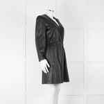 Emporio Armani Black Leather Long Sleeve Dress