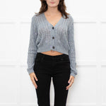 Brunello Cucinelli Blue Sequin Cable Knit Jumper