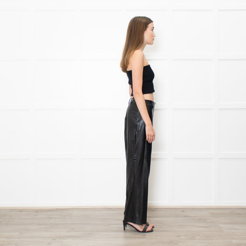Commando Black Faux Leather Straight Trousers