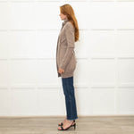Brunello Cucinelli Brown Cashmere Long Zip Front Cardigan With Belt