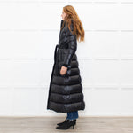 Mackage Black Quilted Belted Long Coat