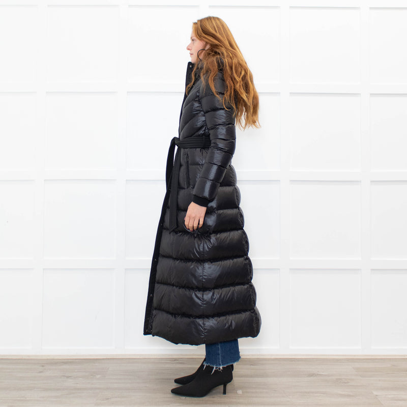Mackage Black Quilted Belted Long Coat
