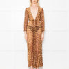 Rat & Boa Leopard Button Front Sheer Dress