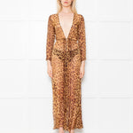 Rat & Boa Leopard Button Front Sheer Dress
