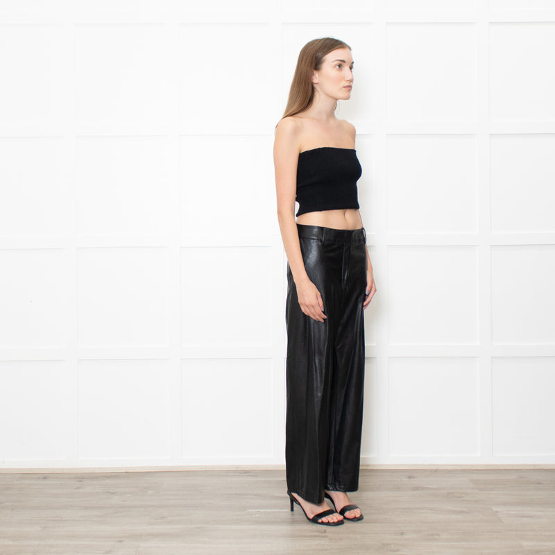 Commando Black Faux Leather Straight Trousers
