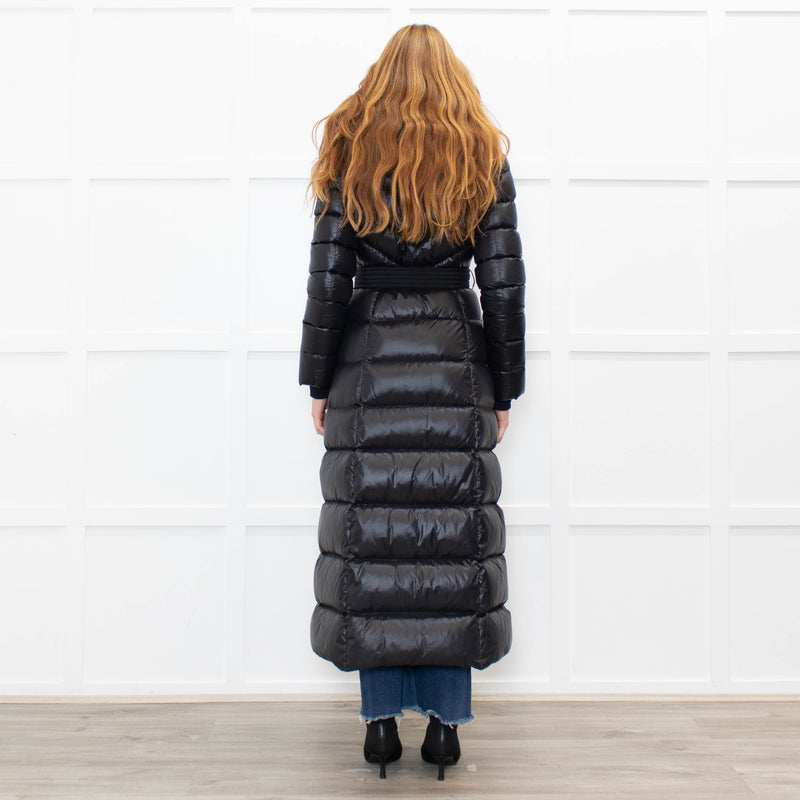 Mackage Black Quilted Belted Long Coat