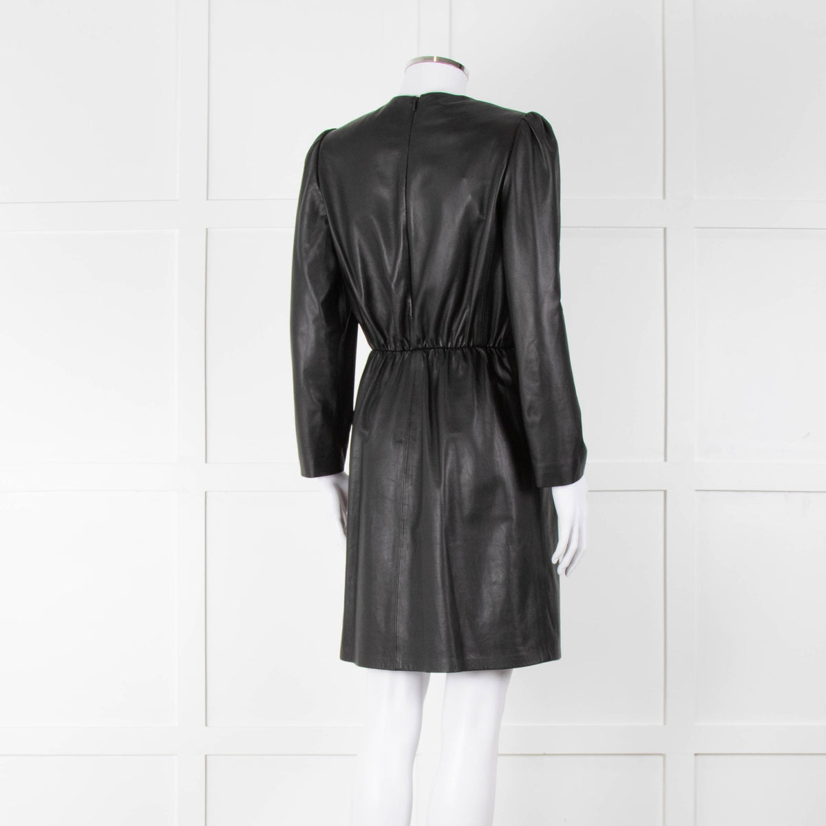 Emporio Armani Black Leather Long Sleeve Dress