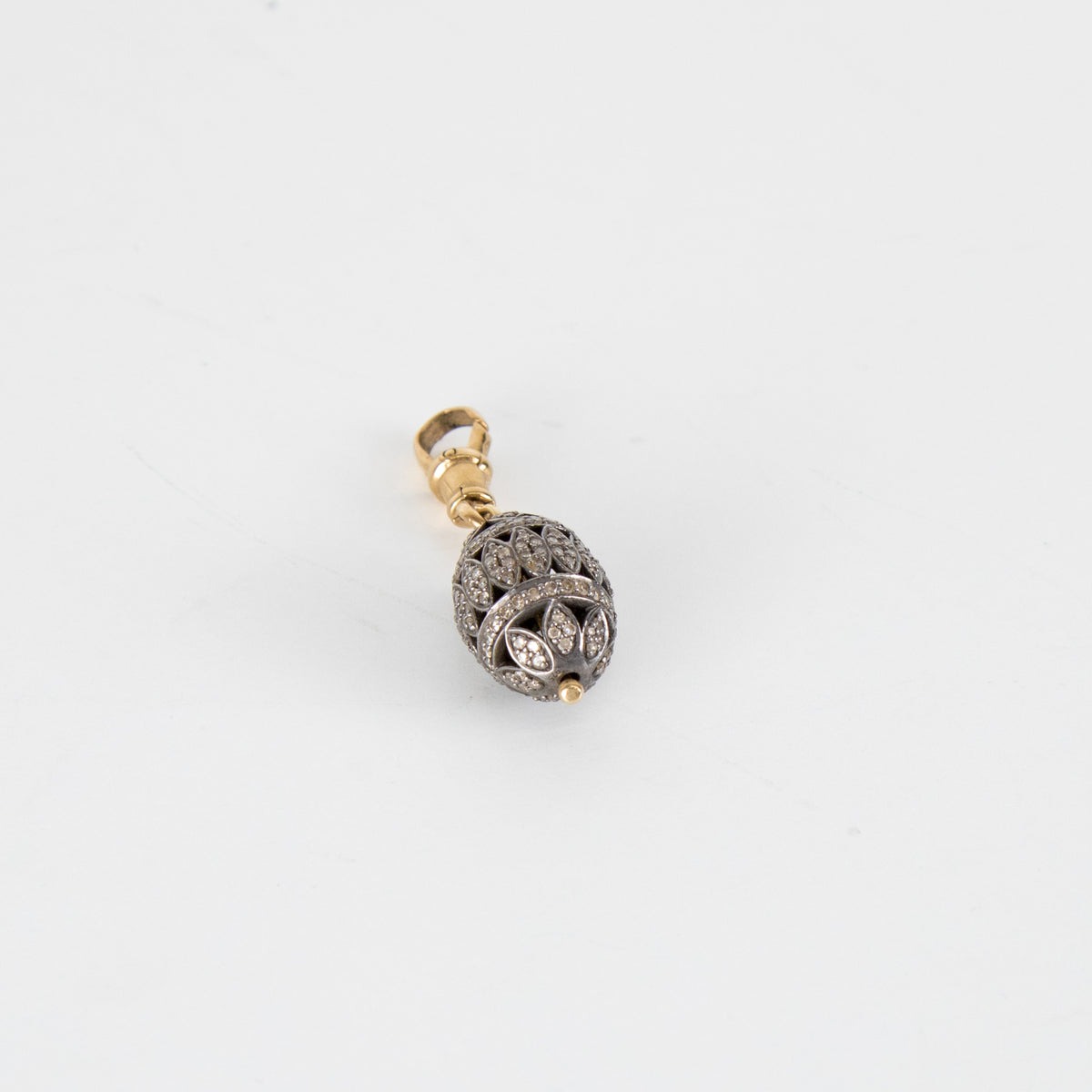Kirtie La Marque Gold Pave Diamond Egg Pendant