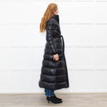 Mackage Black Quilted Belted Long Coat