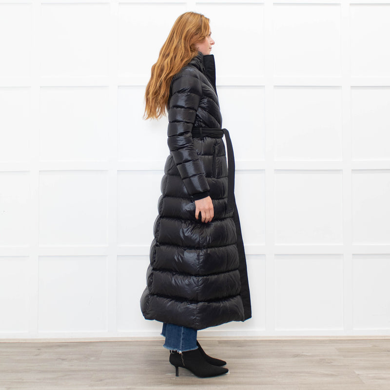 Mackage Black Quilted Belted Long Coat
