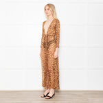 Rat & Boa Leopard Button Front Sheer Dress