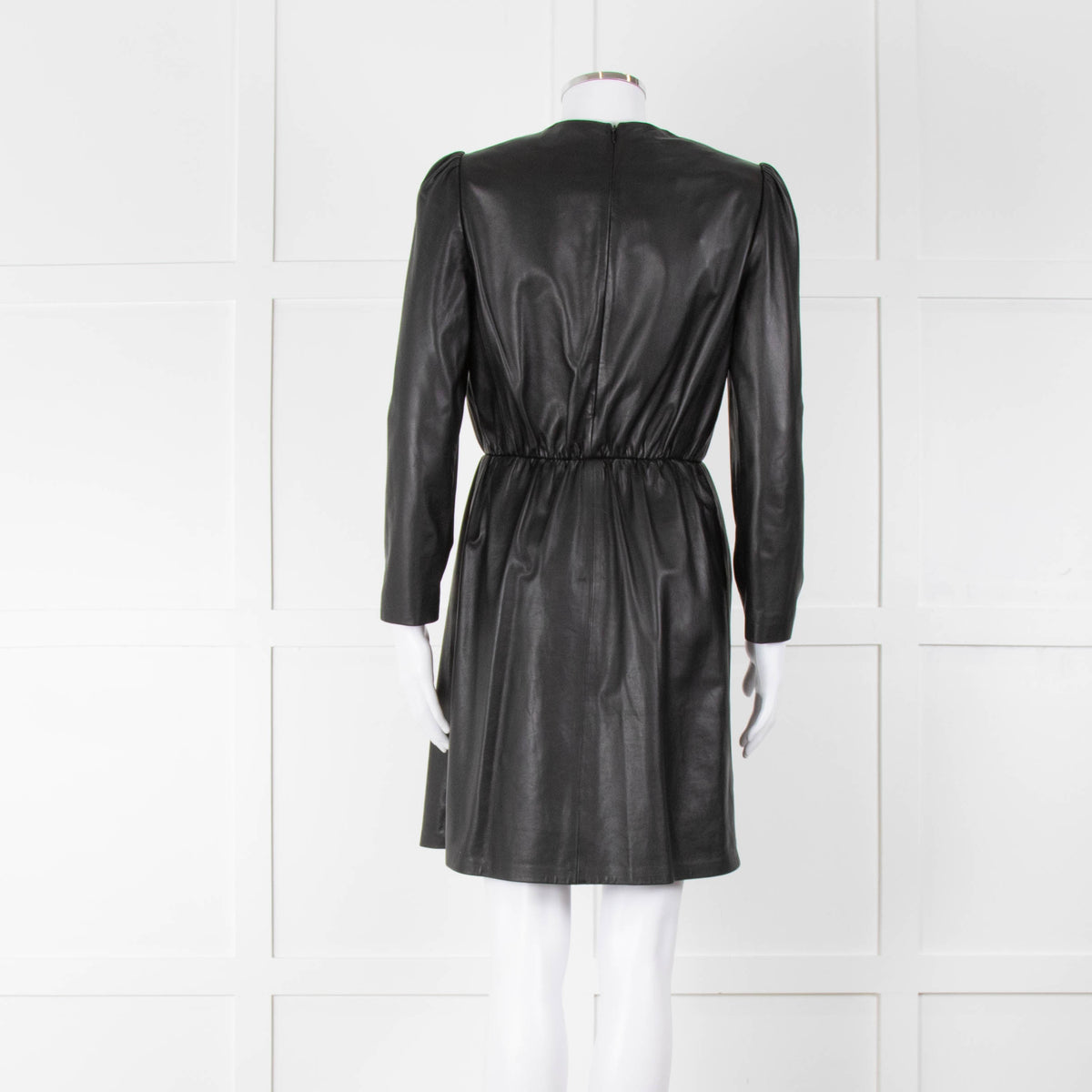 Emporio Armani Black Leather Long Sleeve Dress