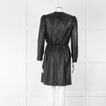 Emporio Armani Black Leather Long Sleeve Dress