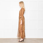 Rat & Boa Leopard Button Front Sheer Dress