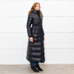 Mackage Black Quilted Belted Long Coat