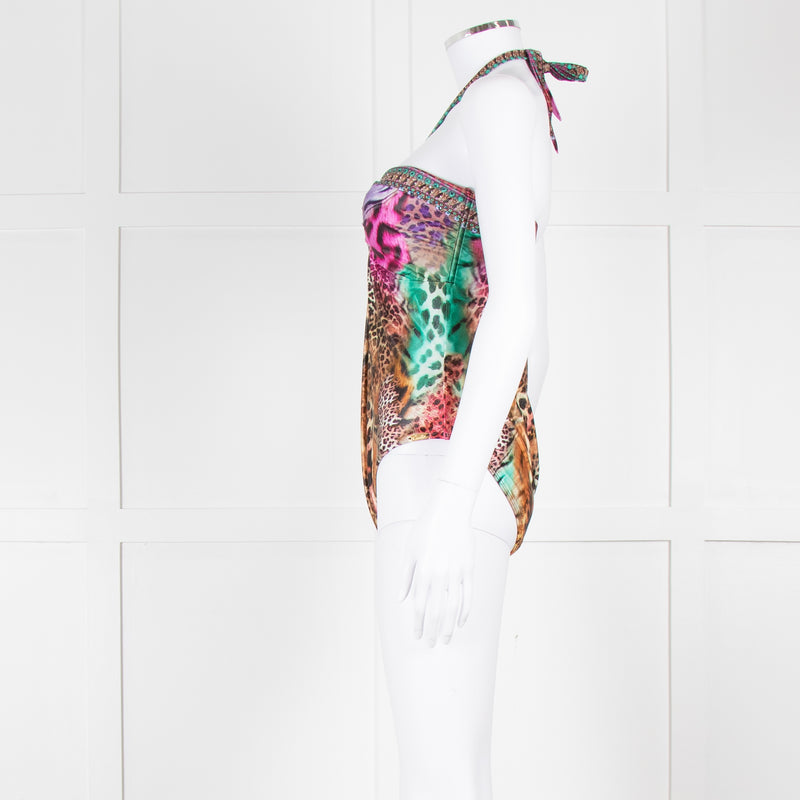 Camilla Multi Colour Animal Print Embellished Swimsuit