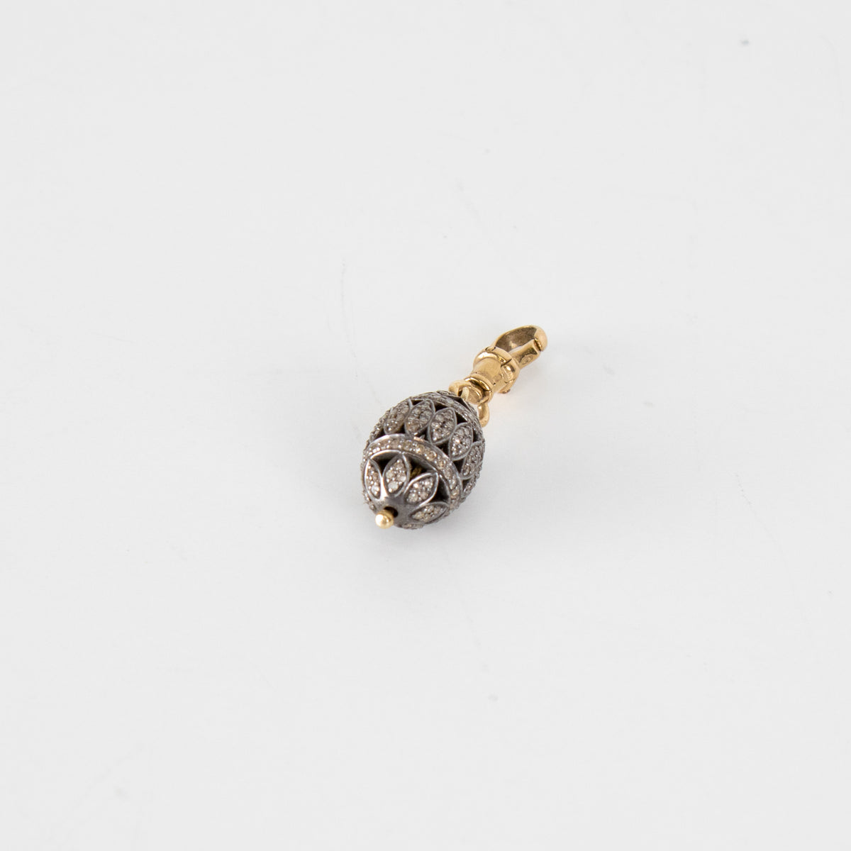 Kirtie La Marque Gold Pave Diamond Egg Pendant