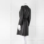 Emporio Armani Black Leather Long Sleeve Dress