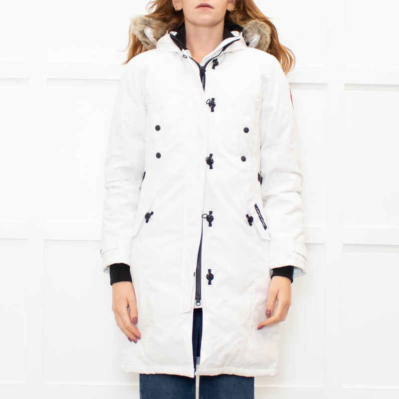 Canada Goose White Fur Hood Puffer Coat