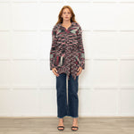 Missoni Pink and Green Cashmere Zip Up Cardigan