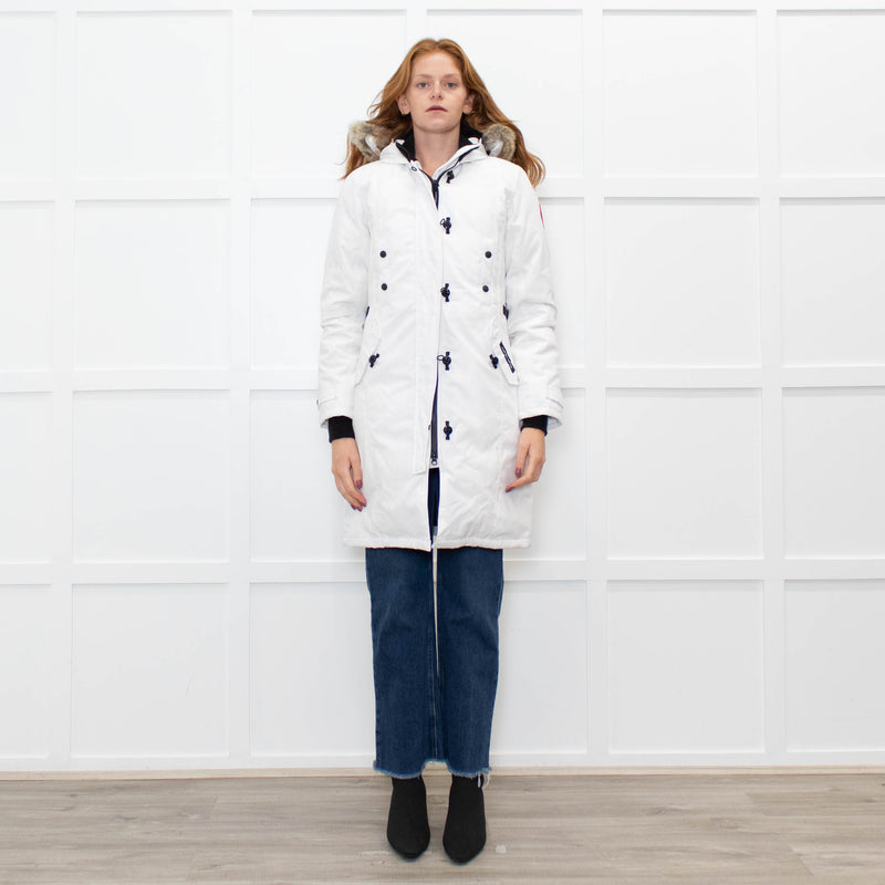 Canada Goose White Fur Hood Puffer Coat