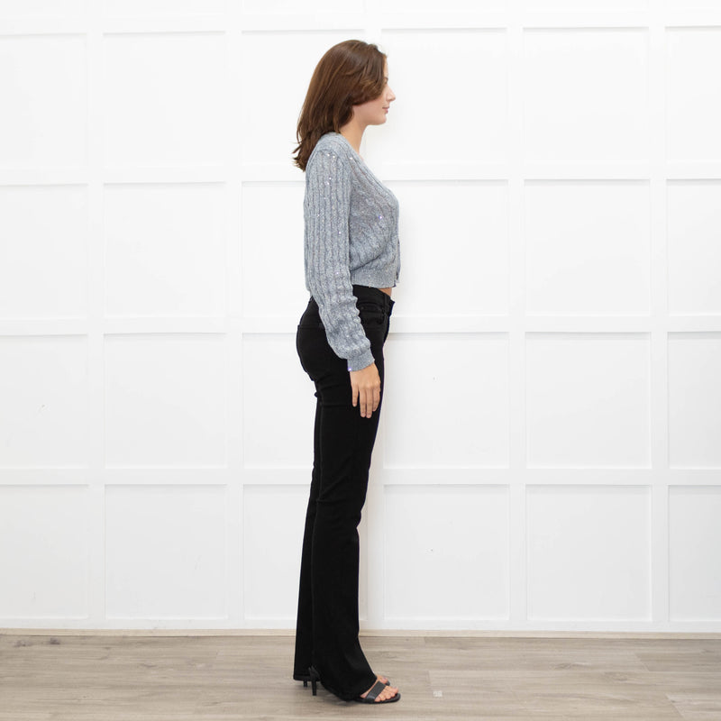 Brunello Cucinelli Blue Sequin Cable Knit Jumper