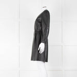 Emporio Armani Black Leather Long Sleeve Dress